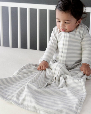 Summer Sleep Sack | Pebble Stripe - Merino & Me