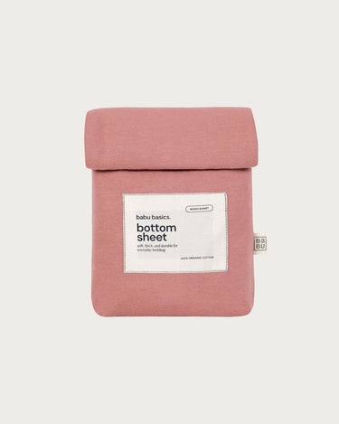 Cotton Moses Basket Fitted Sheet - Rose