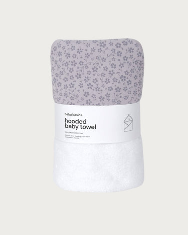 Babu Terry Hooded Baby Towel - Ditsy Floral