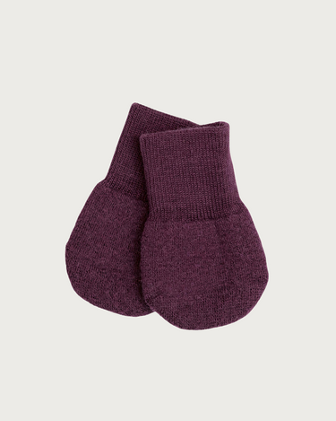Merino Terry Mittens - Mulberry