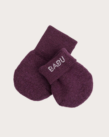 Merino Terry Mittens - Mulberry
