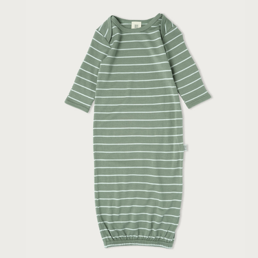 Merino Bundler Nightgown | Sage Stripe