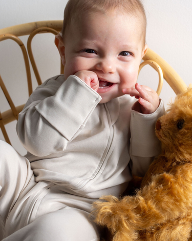 Cotton Footless Onesie - Cream