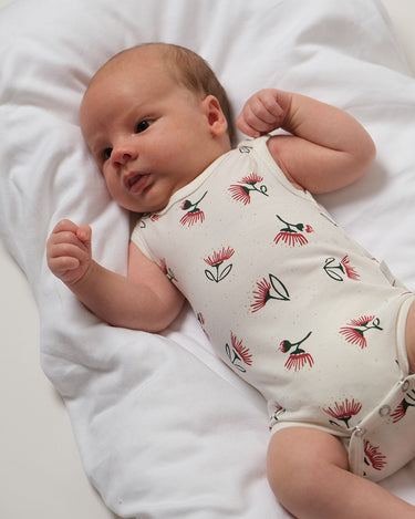 Cotton Singlet Bodysuit - Pohutukawa