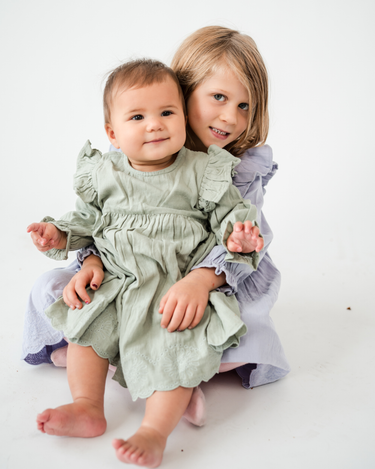 Muslin Charlotte Dress Long Sleeve - Matcha