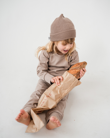 Cotton Long Sleeve PJ Set - Walnut
