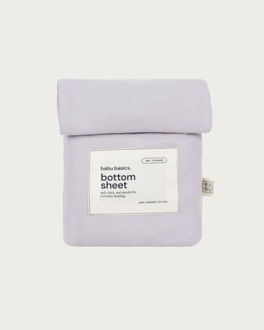 Organic cotton fitted bassinet sheet in purple lilac – GOTS certified cotton – gentle on newborn sensitive skin – Babu