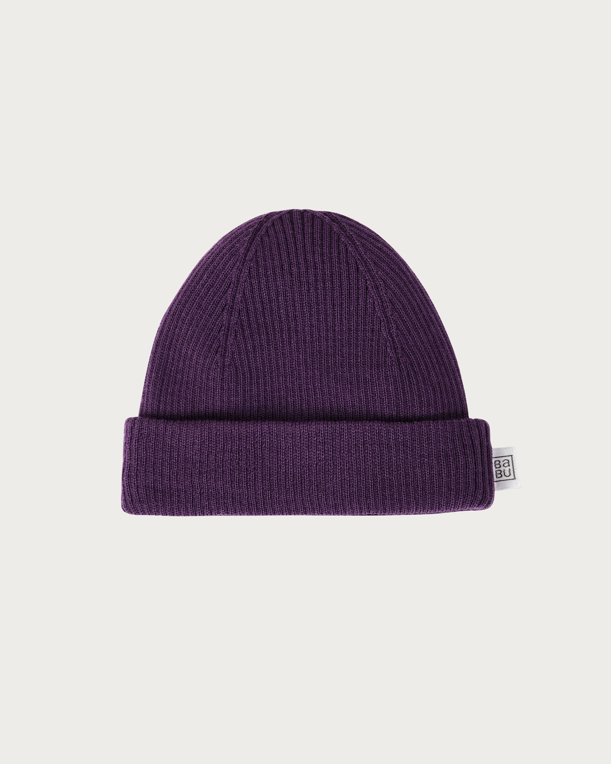 Merino Ribbed Beanie - Plum