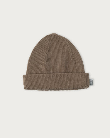 Merino Ribbed Beanie - Walnut