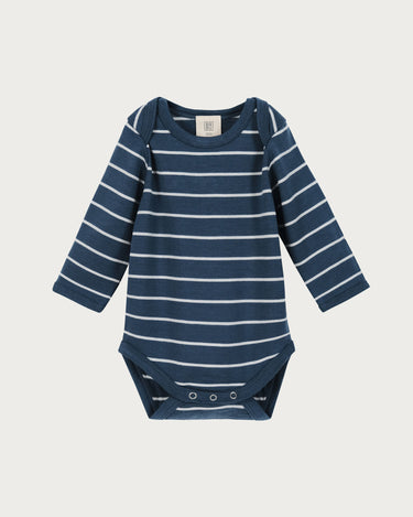 Merino Long Sleeve Bodysuit - Denim Stripe