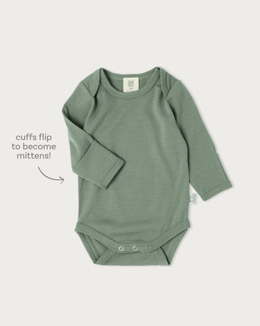 Merino Long Sleeve Bodysuit - Sage