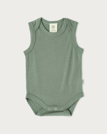 Merino Singlet Bodysuit - Sage