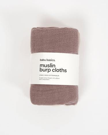 Muslin Burp Cloth Set (2 pack) - Mocha