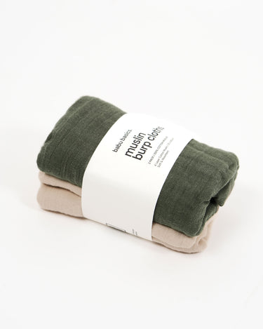 Muslin Burp Cloth Set (2 pack) - Moss