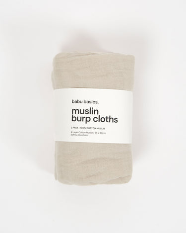Muslin Burp Cloth Set (2 pack) - Oat