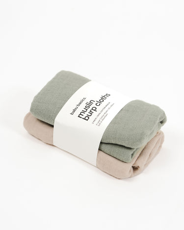 Muslin Burp Cloth Set (2 pack) - Sage