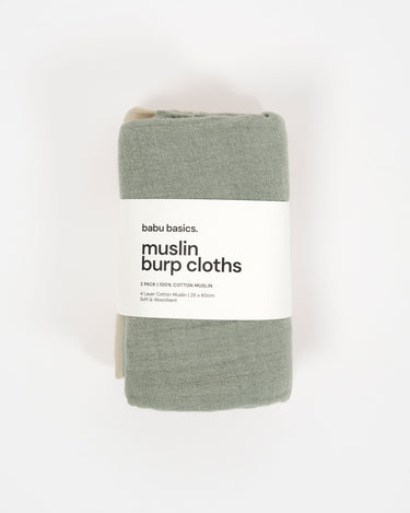 Muslin Burp Cloth Set (2 pack) - Sage