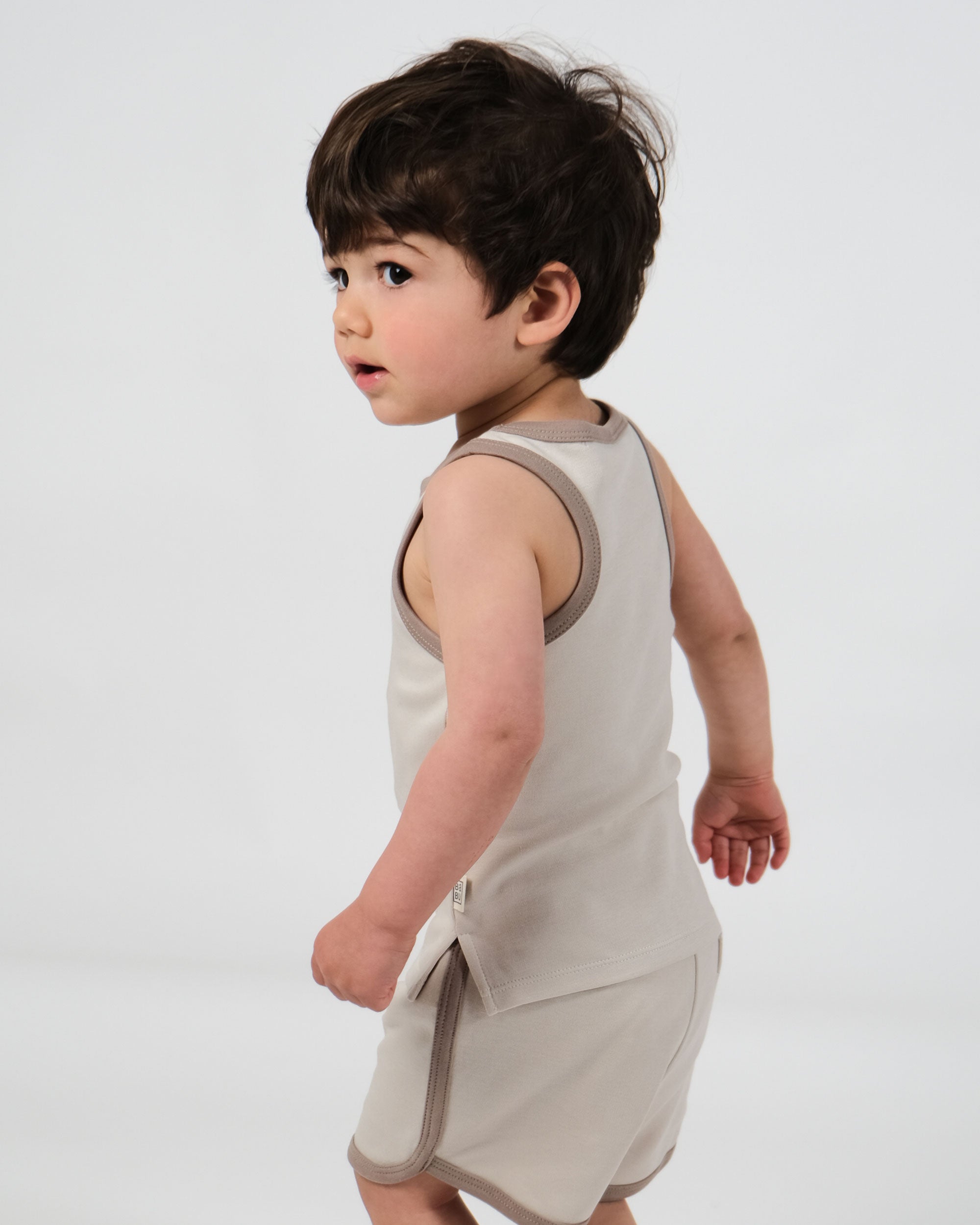 Contrast Trim Singlet - Oat