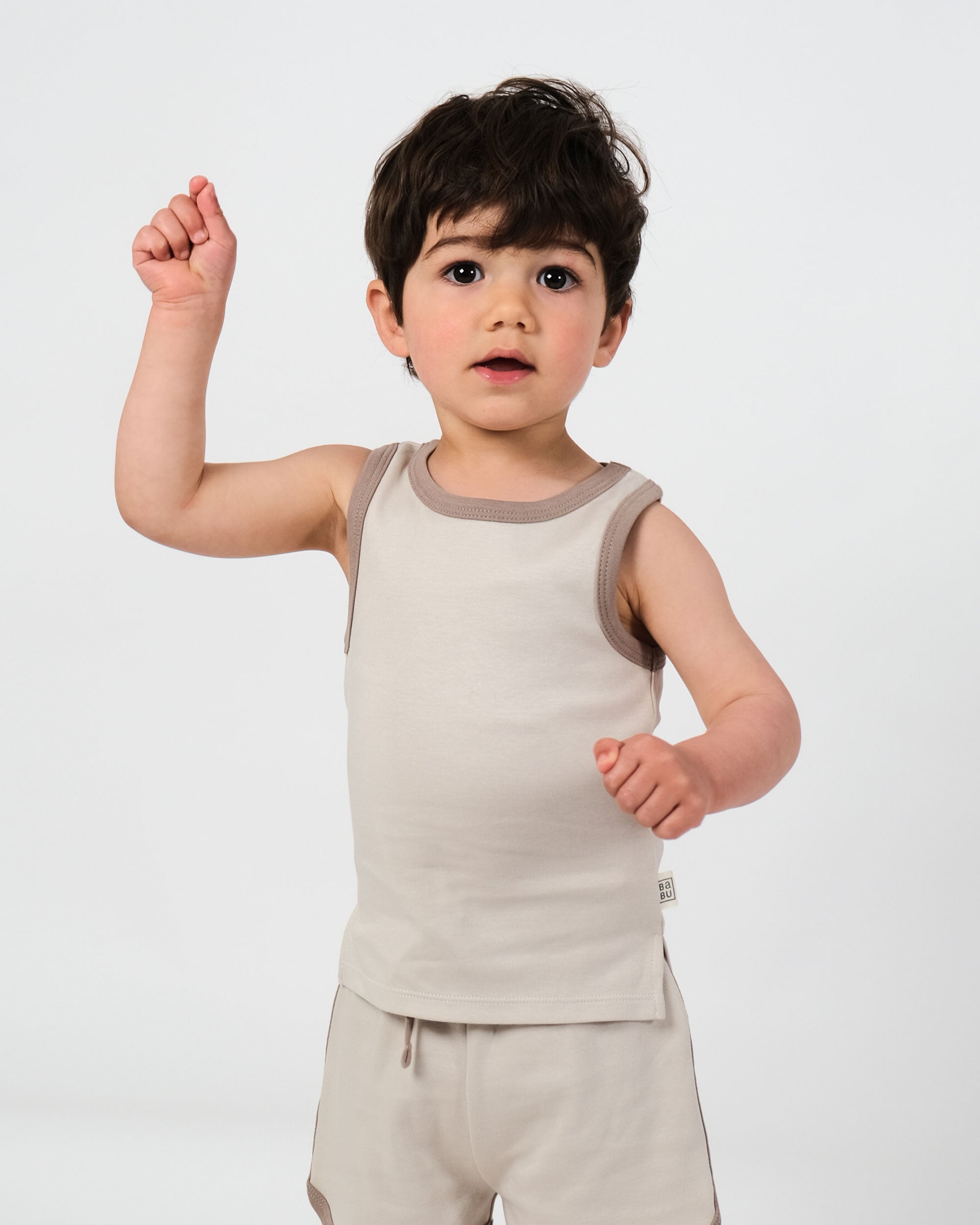 Contrast Trim Singlet - Oat