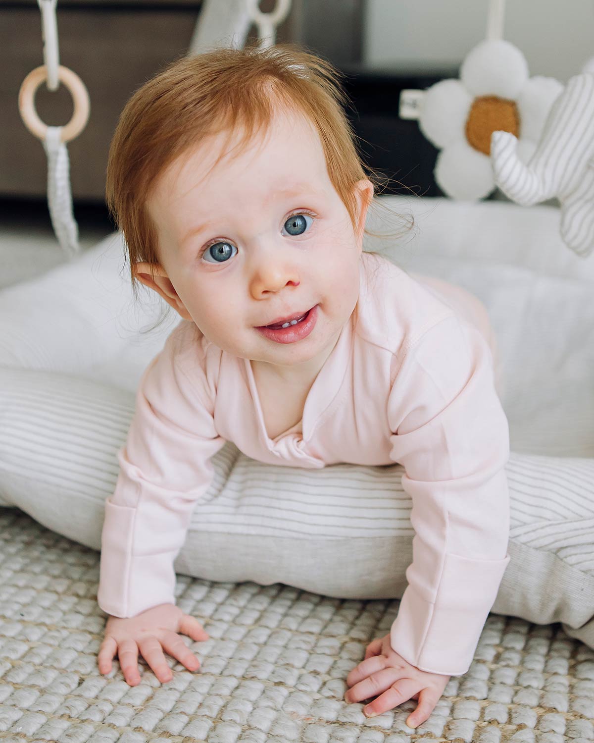 Cotton Footless Onesie - Petal
