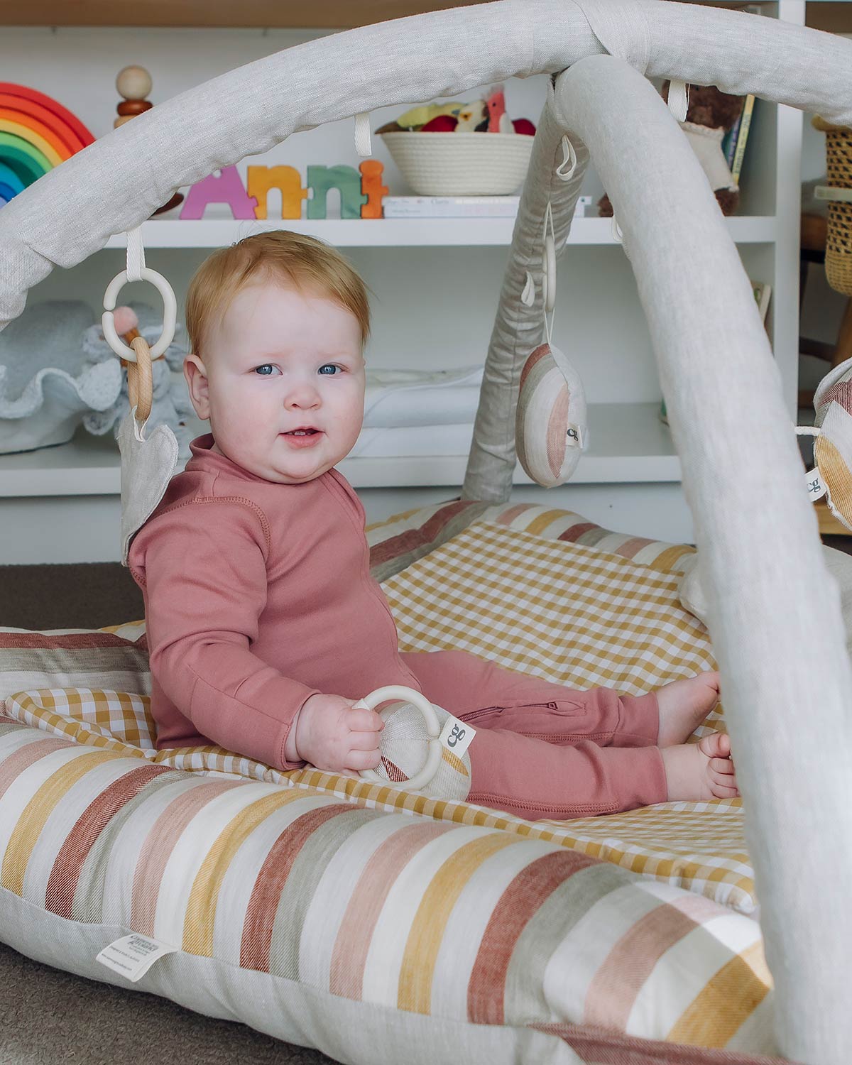 Cotton Footless Onesie - Rose