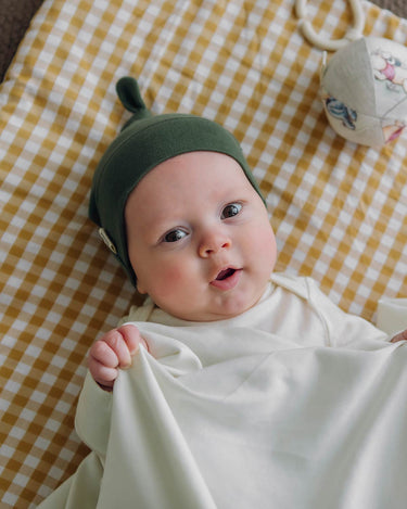 Cotton Knotted Beanie - Moss