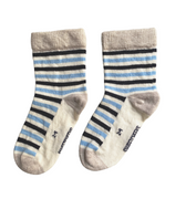 Crew Merino Socks | Light Blue Stripe - Merino & Me