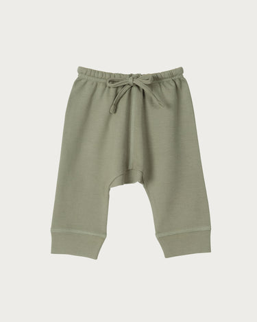 Cotton Drop Crotch Pants - Sage
