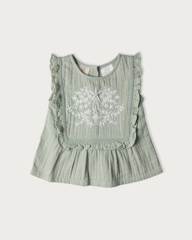 Muslin Evelyn Top - Matcha