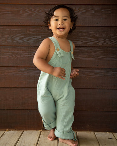 Muslin Frankie Overalls - Matcha