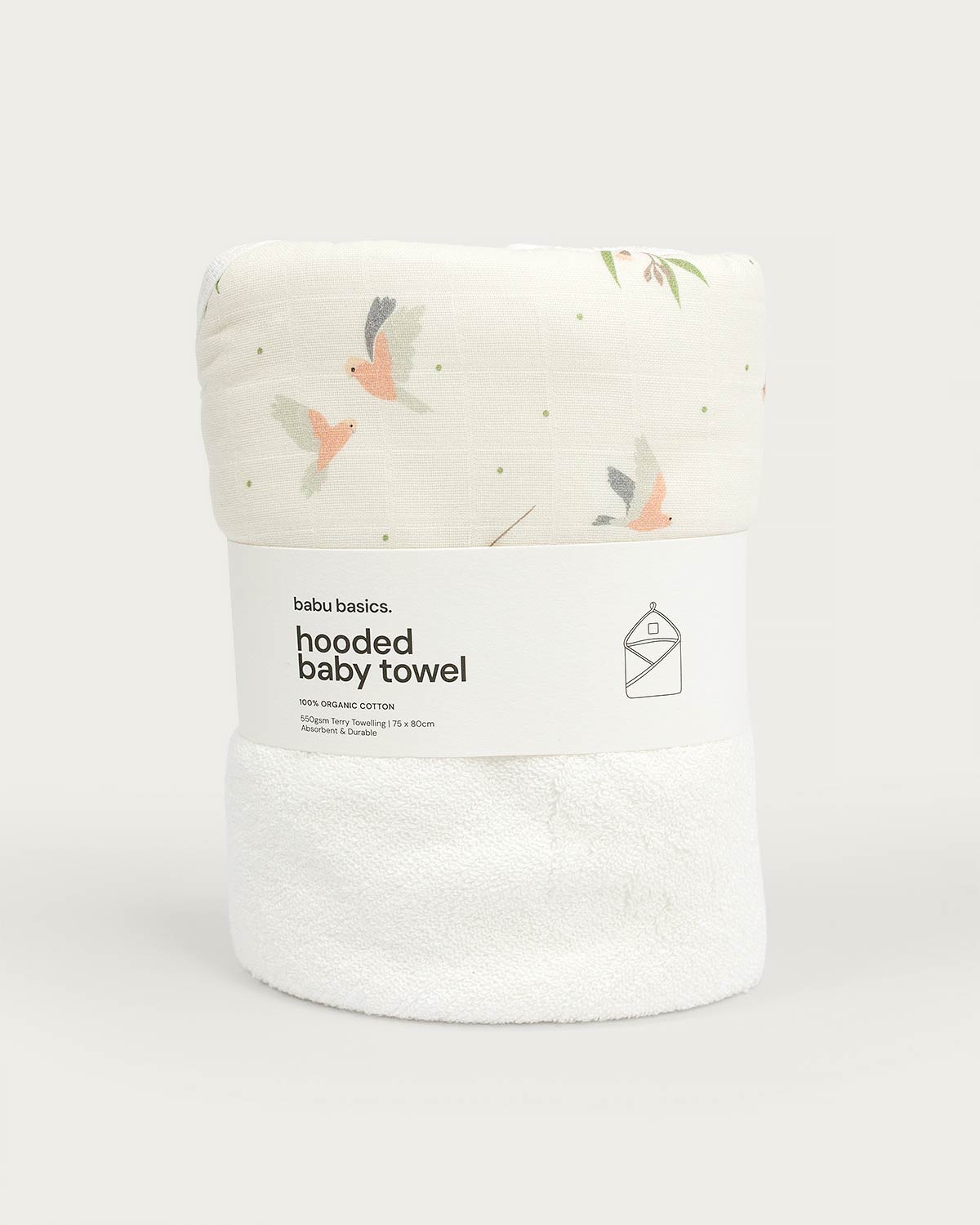 Terry Hooded Baby Towel - Galah