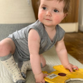 Long Baby Socks | Grey Marle Crosses - Merino & Me