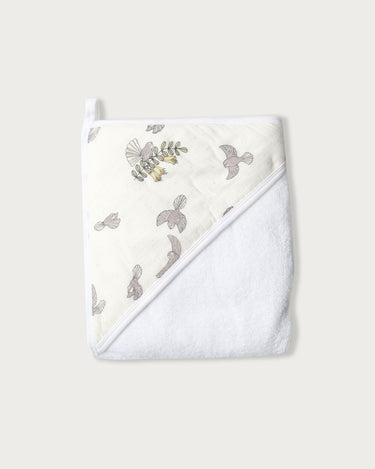 Terry Hooded Baby Towel - Piwakawaka