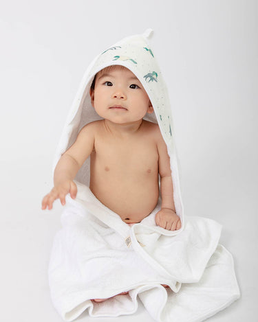 Terry Hooded Baby Towel - Kereru