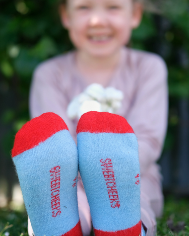 Thick Merino Gumboot Socks | Light Blue Clouds - Merino & Me