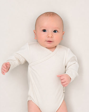 Cotton Kimono Bodysuit - Cream