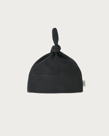 Cotton Knotted Beanie - Charcoal