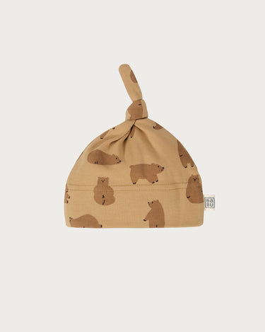 Cotton Knotted Beanie - Chubby Bear