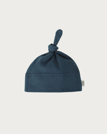 Cotton Knotted Beanie - Denim