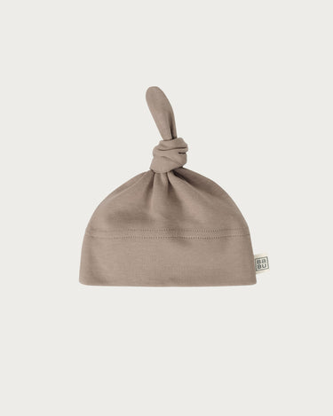 Cotton Knotted Beanie - Walnut