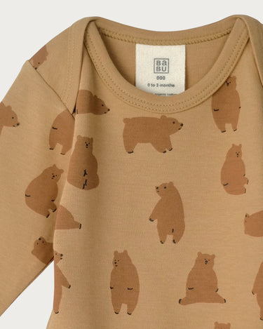 Cotton Long Sleeve Bodysuit - Chubby Bear