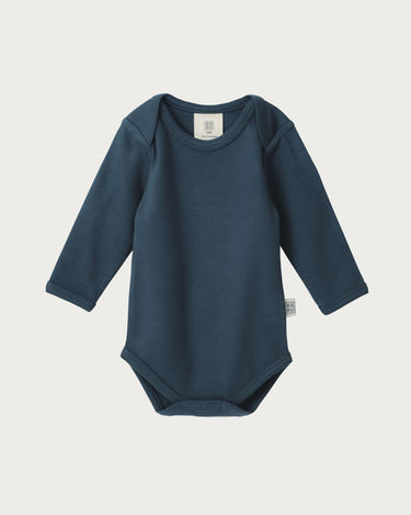Cotton Long Sleeve Bodysuit - Denim