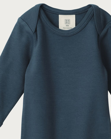 Cotton Long Sleeve Bodysuit - Denim