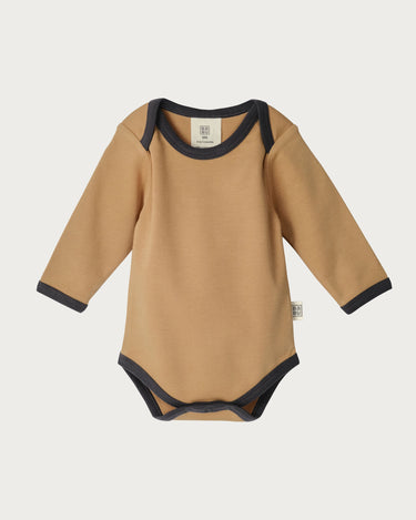 Cotton Long Sleeve Bodysuit - Marigold Contrast