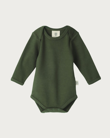 Cotton Long Sleeve Bodysuit - Moss