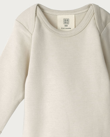 Cotton Long Sleeve Bodysuit - Oat