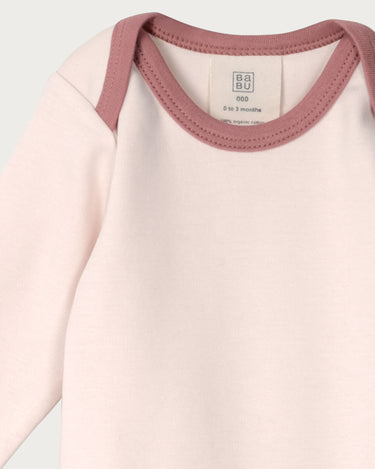 Cotton Long Sleeve Bodysuit - Petal Contrast
