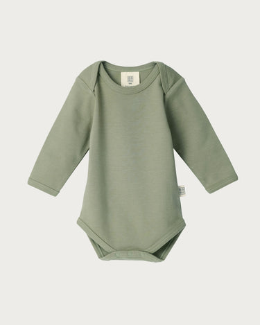 Cotton Long Sleeve Bodysuit - Sage