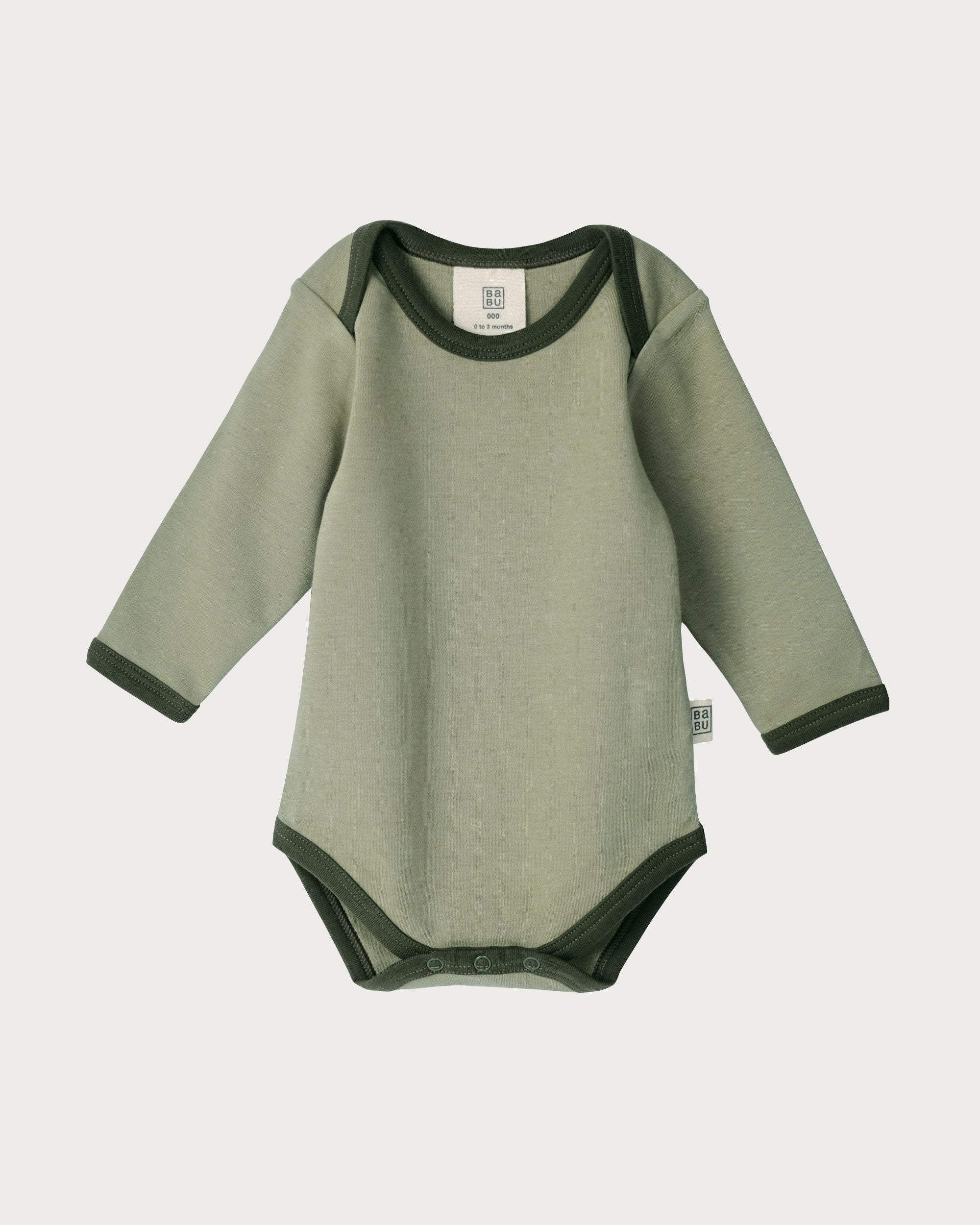 Long Sleeve Bodysuit - Sage Contrast