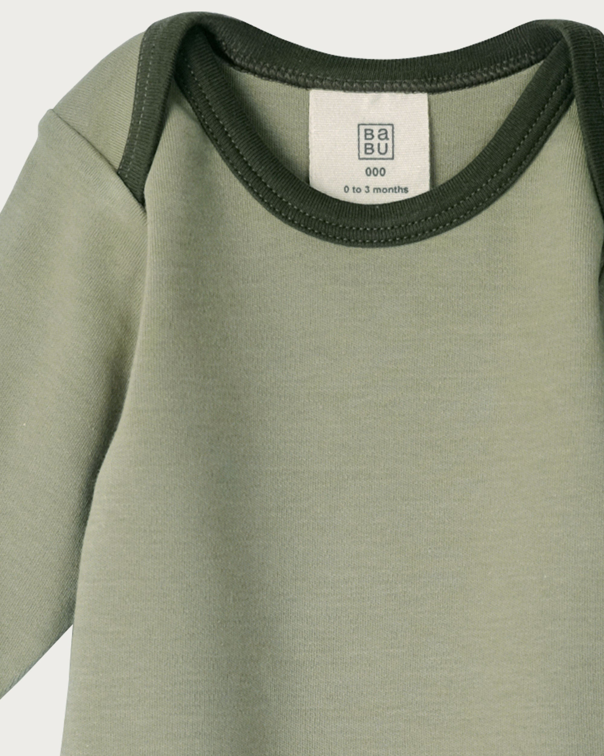 Long Sleeve Bodysuit - Sage Contrast